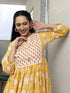MULMUL ARUNIMA FLORAL BLOCK PRINTED DRESS MULMUL ARUNIMA FLORAL BLOCK PRINTED DRESS